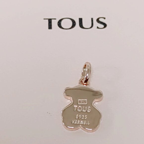 TOUS Charm Sweet Dolls Pendant in Rose Silver Vermeil with Spinel Necklace Charm - Picture 2 of 6
